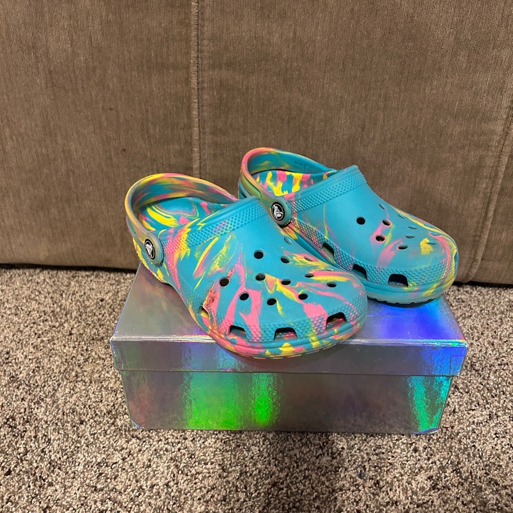 CROCS Kids Multicolor Tie Dye Clogs